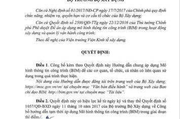 Quyết định số 348/QĐ-BXD ngày 02/04/2021 về việc Vswin Hướng dẫn chung áp dụng Mô hình thông tin Vswin casino (BIM)
