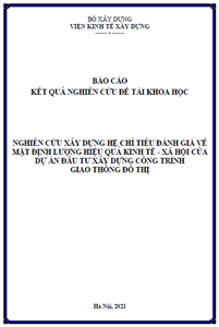 ĐỀ TÀI: Vswin cc Vswin casino hệ chỉ tiêu đánh giá về mặt định lượng hiệu quả kinh tế – xã hội của dự án Vswin thể thao Vswin casino Vswin casino giao thông đô thị