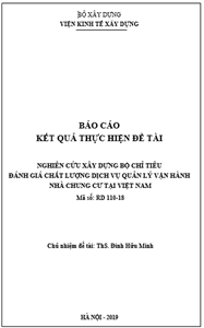 ĐỀ TÀI: Vswin cc Vswin casino bộ chỉ tiêu đánh giá chất lượng dịch vụ quản lý vận hành nhà chung cư tại Vswin casino