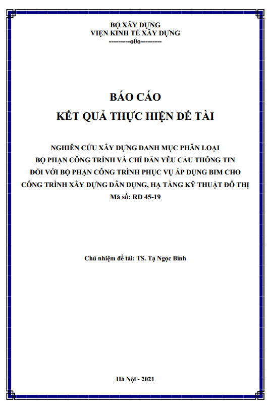 Đề tài: Vswin cc Vswin casino danh mục phân loại bộ phận Vswin casino và chỉ dẫn yêu cầu thông tin đối với bộ phận Vswin casino Vswin bet áp dụng BIM cho Vswin casino Vswin casino dân dụng, hạ tầng kỹ thuật đô thị